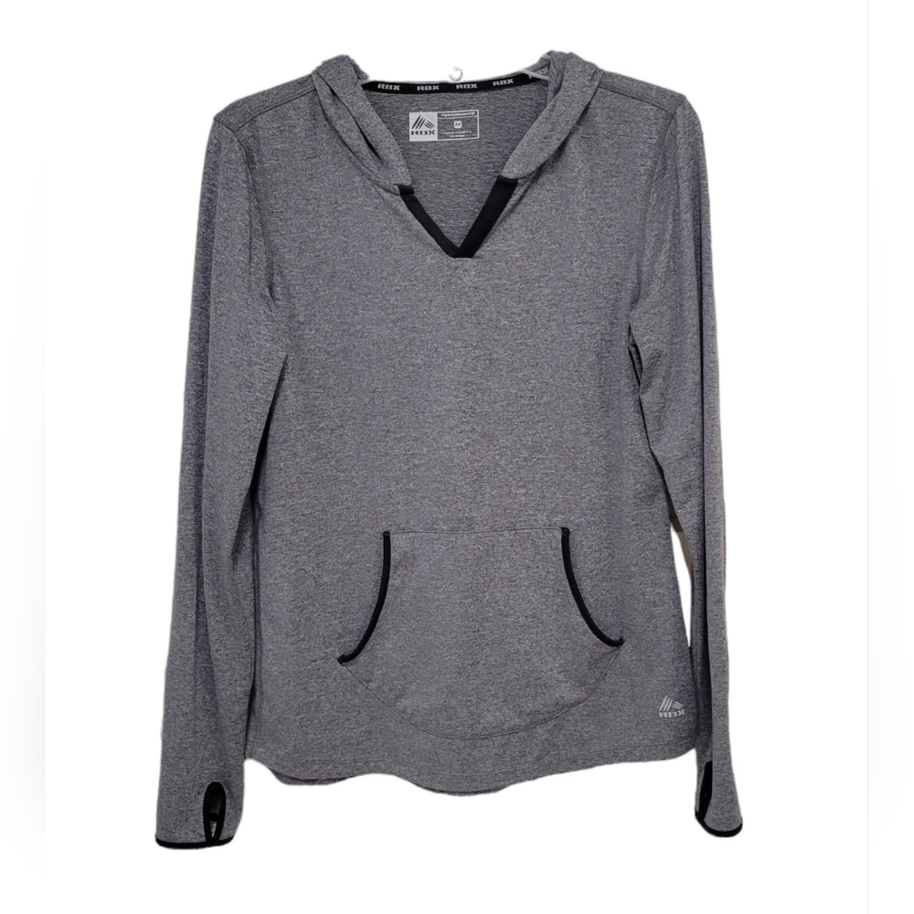 RBX Reebok women's grey hoodie longsleeve size medium X-Dri